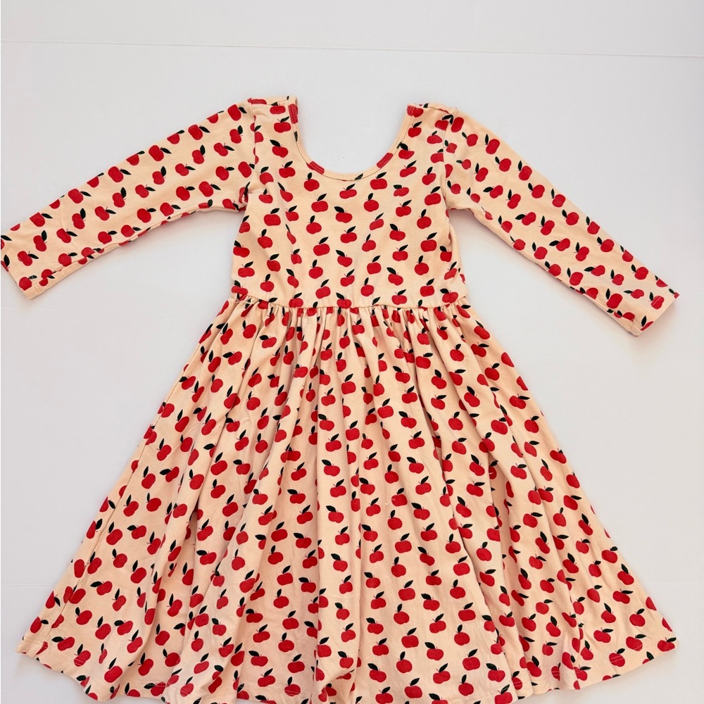 Adorable Red Apple Print Kids Dress